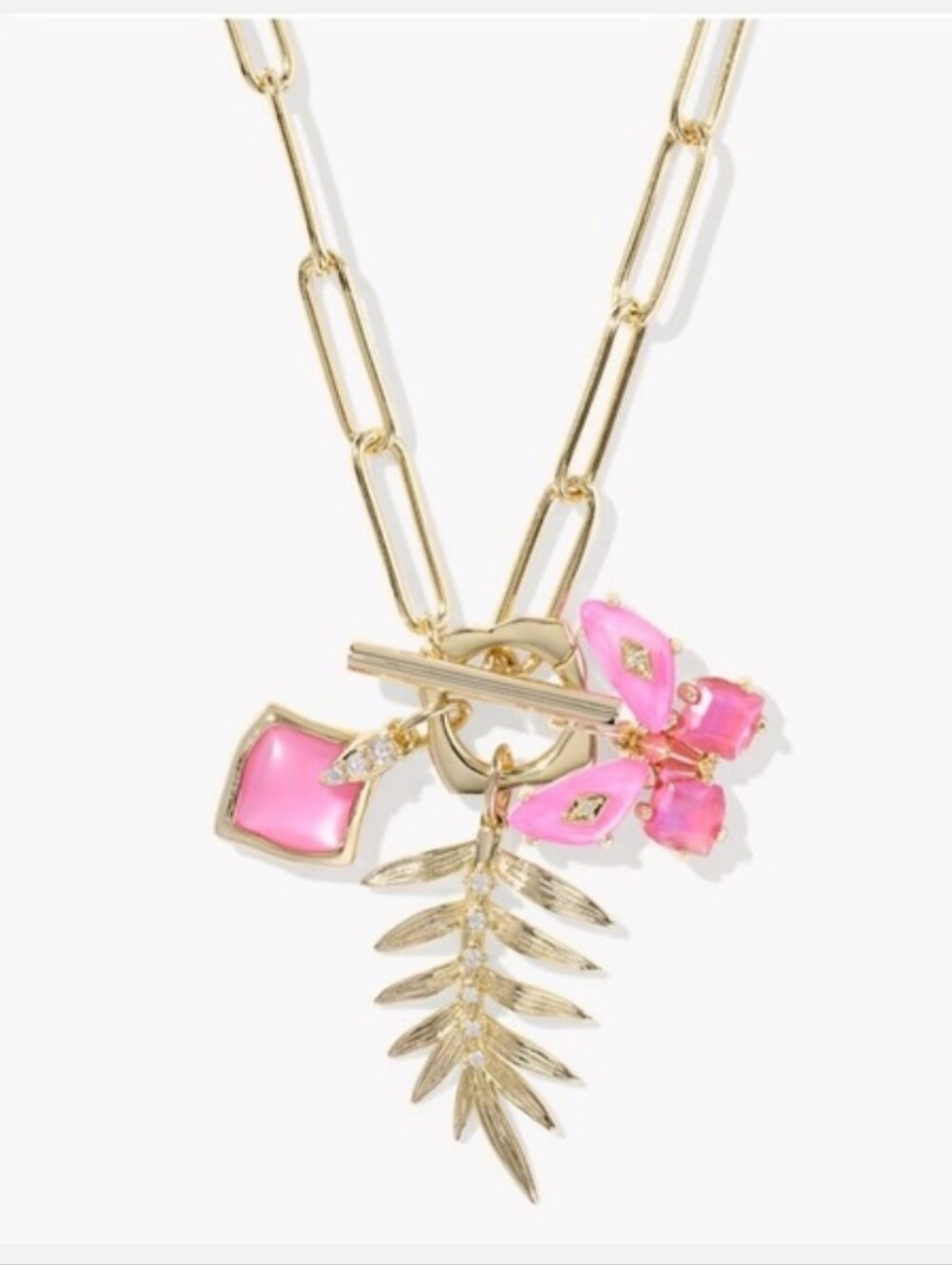NEW KENDRA SCOTT women's bianca butterfly charm necklace in pink mix New NWT